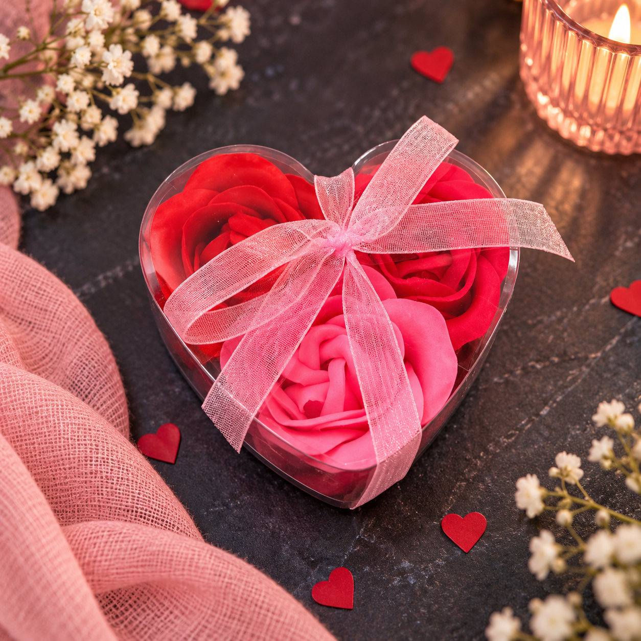 Heart of Roses soap rose gift